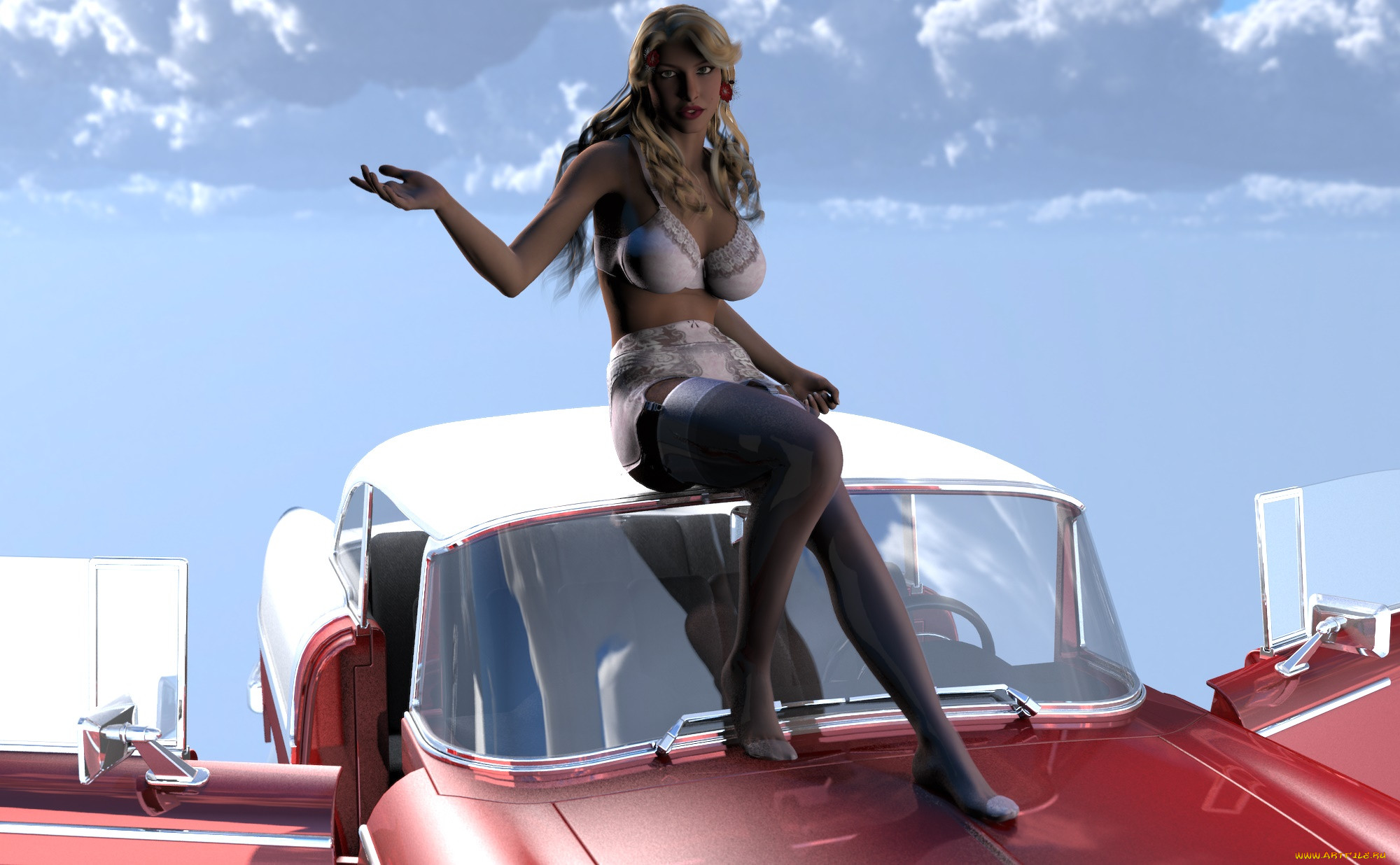 , 3d car&girl, , , , 